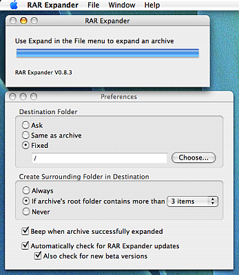 RAR Expander 0.8.5b3  Mac OS X - , 