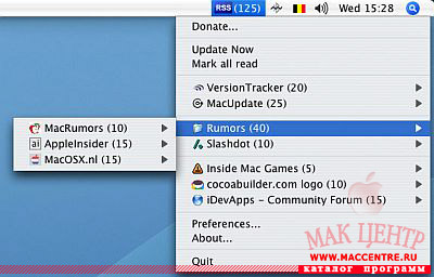 RSS Menu 1.8.1  Mac OS X - , 