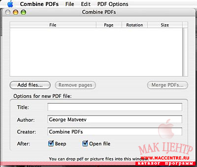 Combine PDFs 2.1  Mac OS X - , 