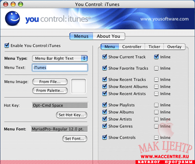 You Control: Tunes 1.4.1  Mac OS X - , 