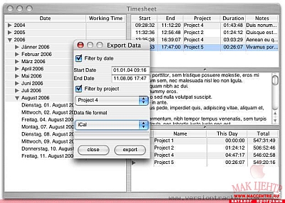 Timesheet 0.7.3  Mac OS X - , 