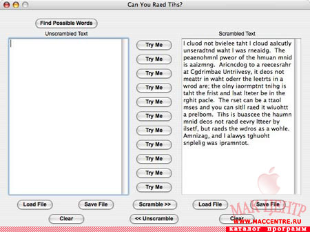 Can You Raed Tihs? 2.1  Mac OS X - , 