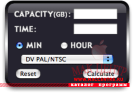 VideoStorageCalculator 1.0 WDG  Mac OS X - , 