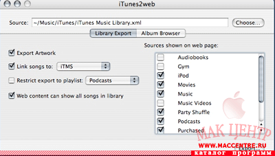 iTunes2Web 1.1  Mac OS X - , 