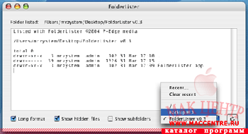 FolderLister 1.0  Mac OS X - , 