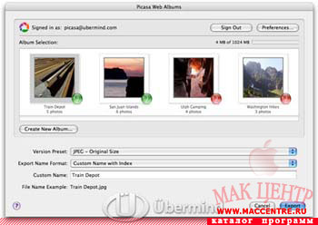 Aperture to Picasa Web Albums 1.1.1  Mac OS X - , 