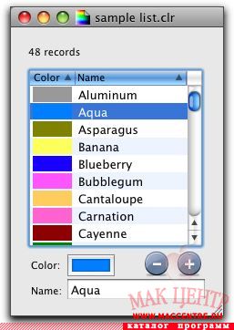 ColorListEditor 1.2  Mac OS X - , 